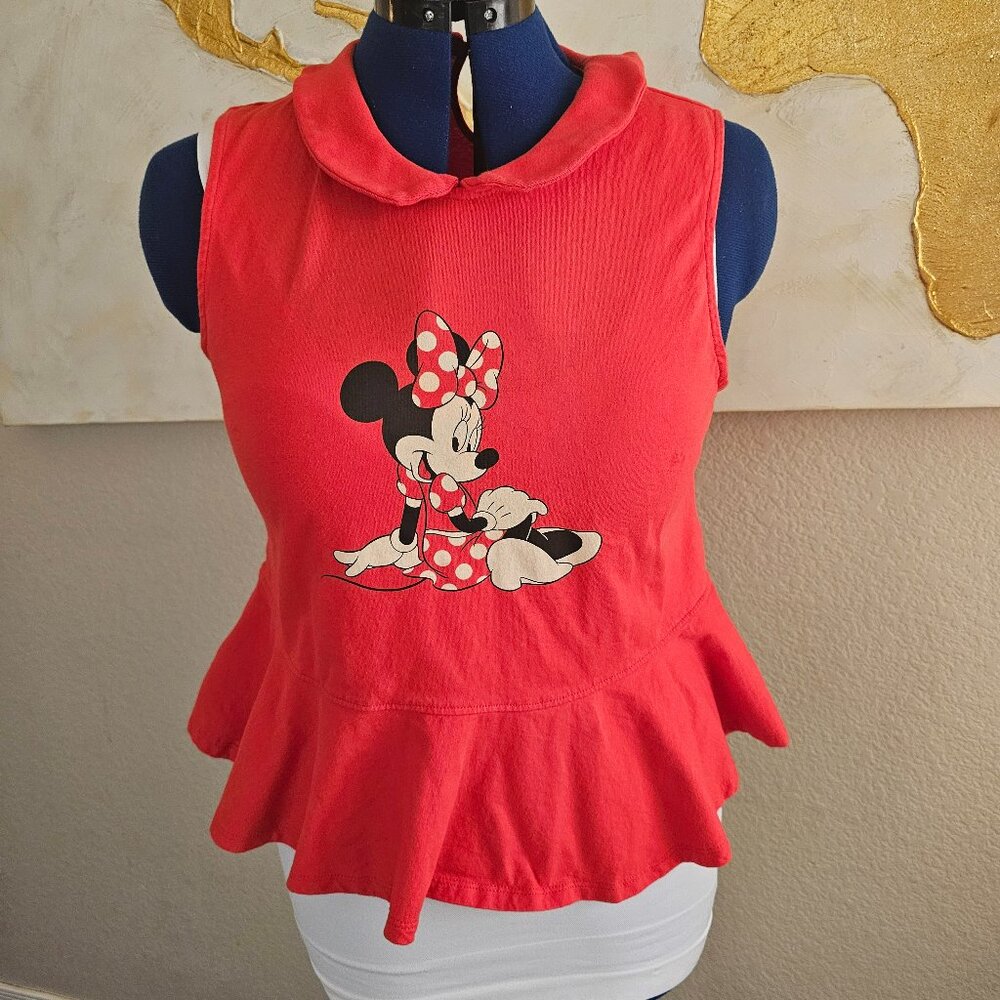 Red peplum minnie mouse top